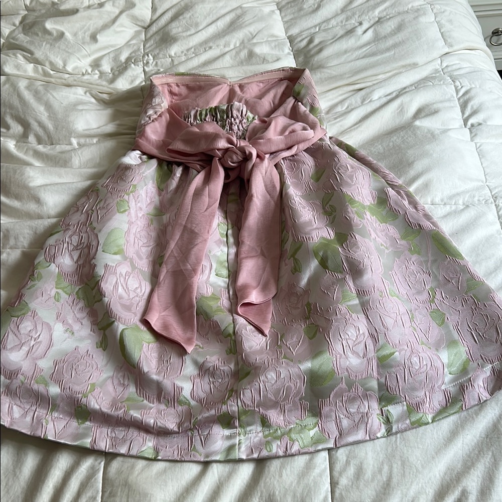Floral Pink and Green Women's Dress